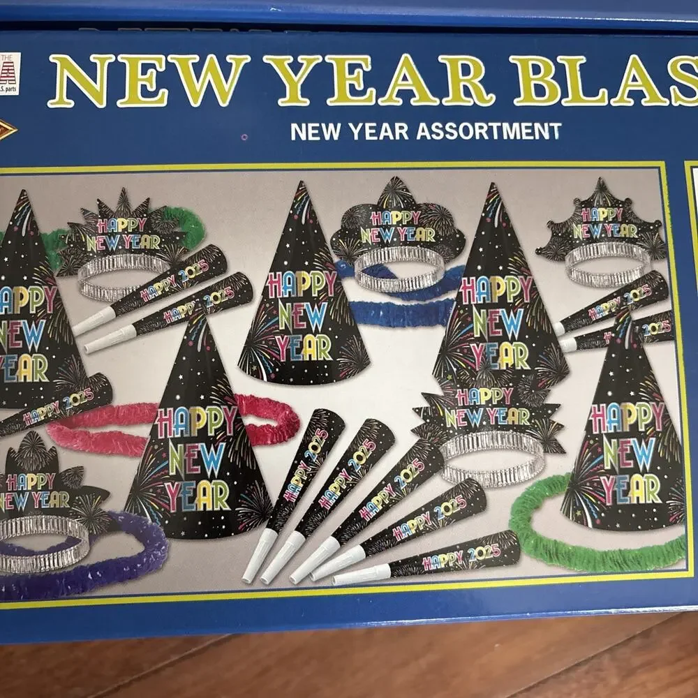 New Years Eve Day Party Supplies Decorations Kit Birthday Hat Lot X2 Tiara Horn
